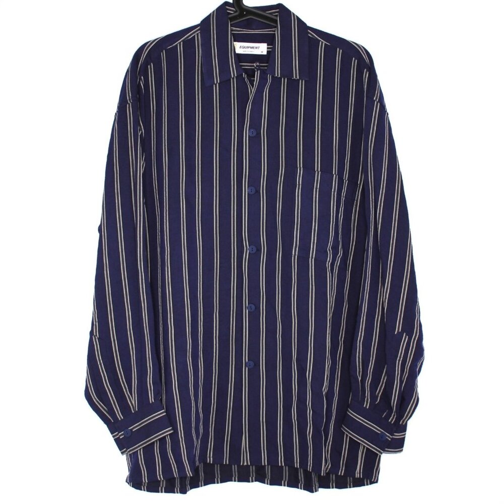 Equipment Mens Medium Rayon Flowy Loop Collar Button Up Shirt NEW RARE C1168